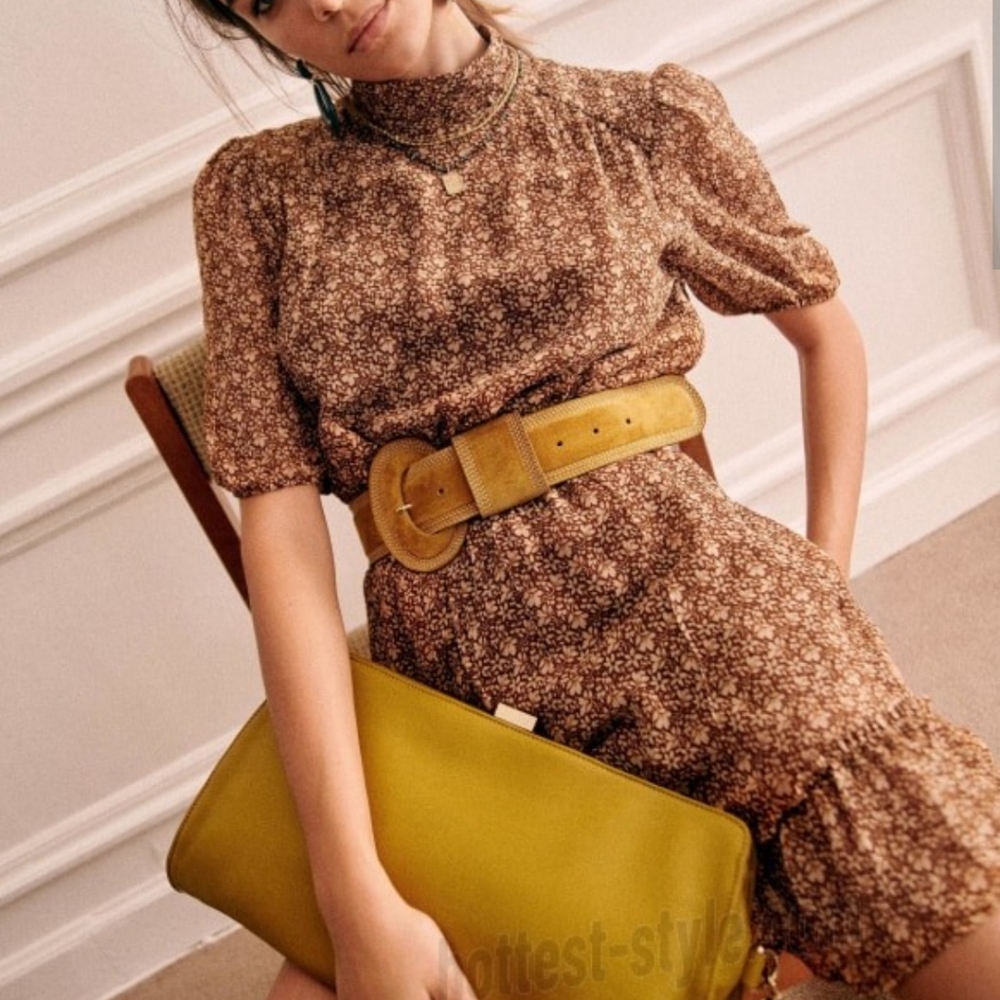 Sezane Margareth Dress in Calanques Flowers Fall 2021